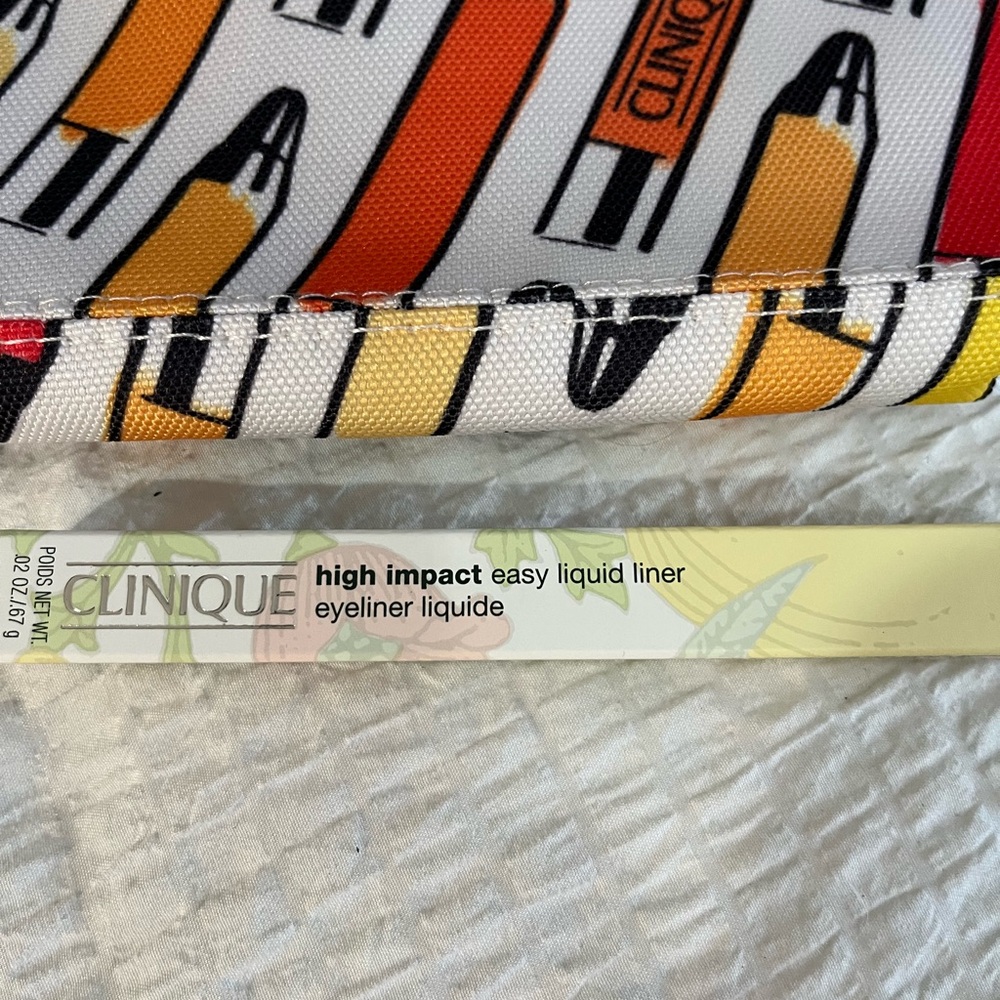 Clinique High Impact Easy Liquid Liner. Black. Cosmetic Bag.